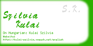 szilvia kulai business card